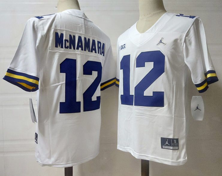 Men Michigan Wolverines #12 Mcnamara White 2024 Vapor NCAA Jersey->ncaa teams->NCAA Jersey